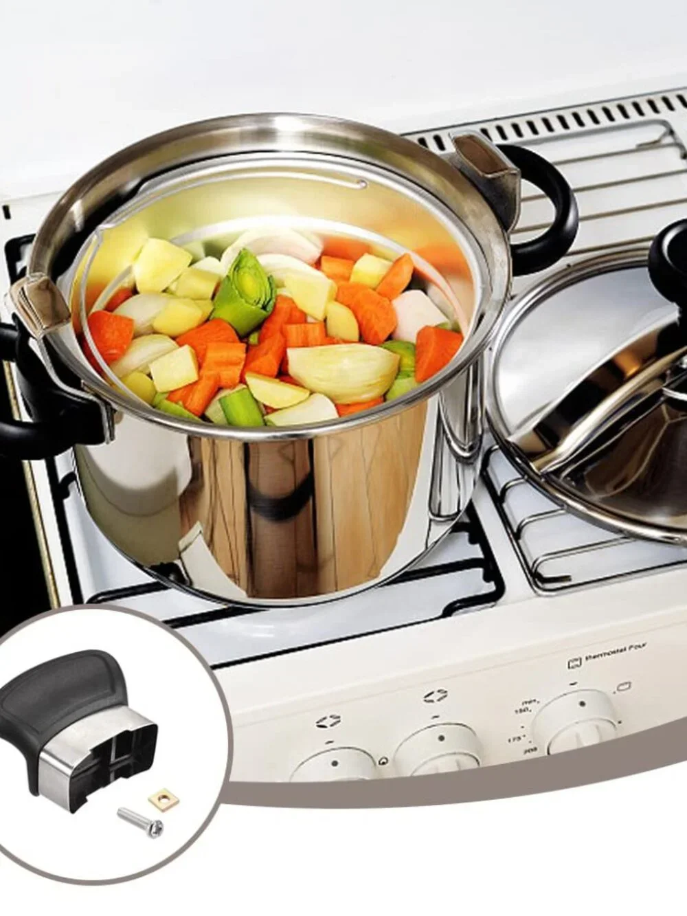 2 Pcs Replacement Handles for Single-Hole Pots and Pans,Pot Short Side Handles S
